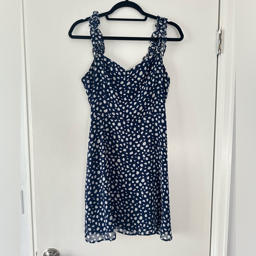 Polka Dot Blue Mini Summer Dress